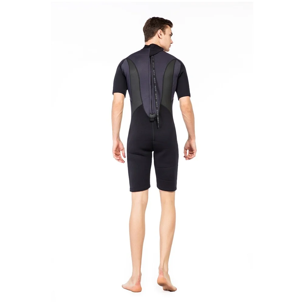 1Set 3mm Men Short Sleeve Patchwork Wetsuit One-piece Neoprene Zip Wet Suit Spearfishing Swimming Urban Beach Swimwear M-4XL | Спорт и