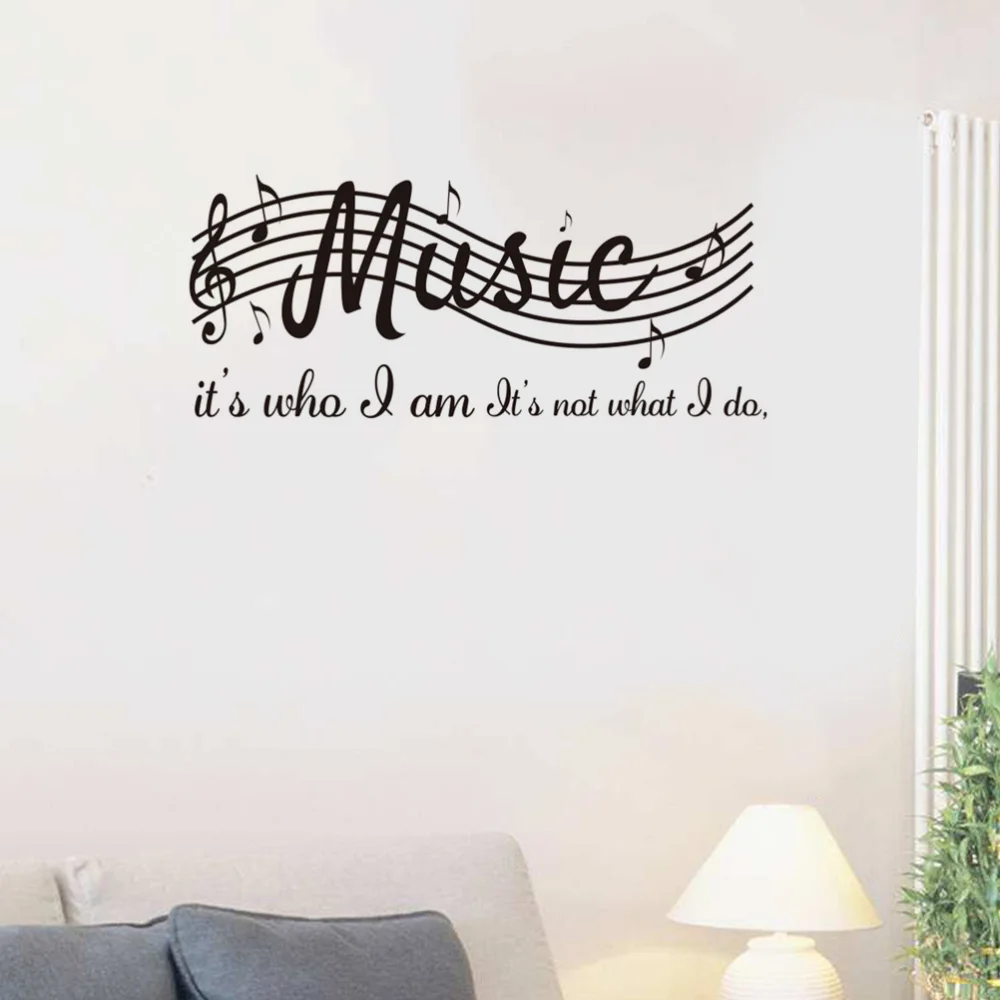 

Musical Note Pattern Personality Wall Sticker Removeable Wall Decal for Bedroom Living Room Decoration (Black)