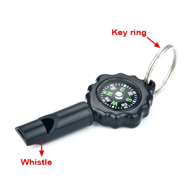 Новый 2 в 1 аварийный свисток компас многофункциональный брелок EDC инструмент для