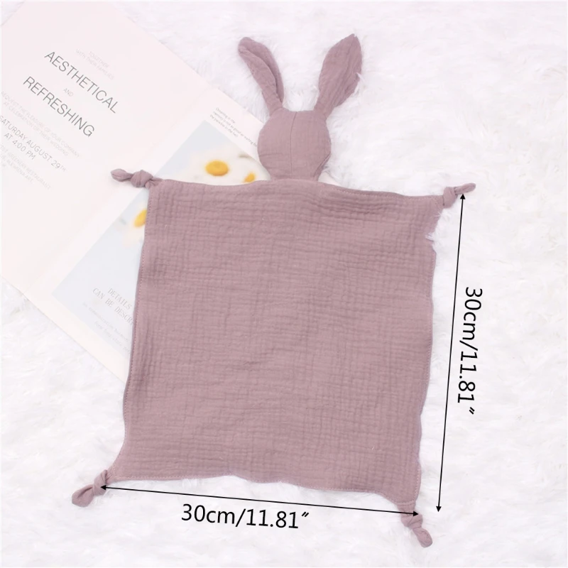

0-12 Month Baby Appease Towel Wooden Circle Teether Saliva Towel Infant Soft Gauze Soothing Cotton Muslin Bib Sleeping Toys