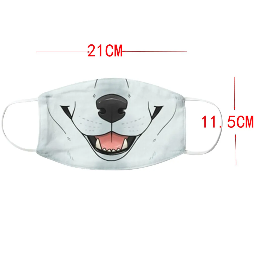

Unisex Adult Animal Printed Funny Face Outdoor Mouth Breathable Reusable Cotton Mask Costume Accessories mask face mascarilla