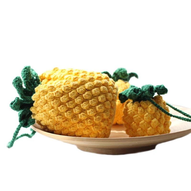 

Non-Finished New Fashion Custom Pineapple Bag DIY Package Weave Craf Poked Set Handcraft Kit for Needle Material Pack
