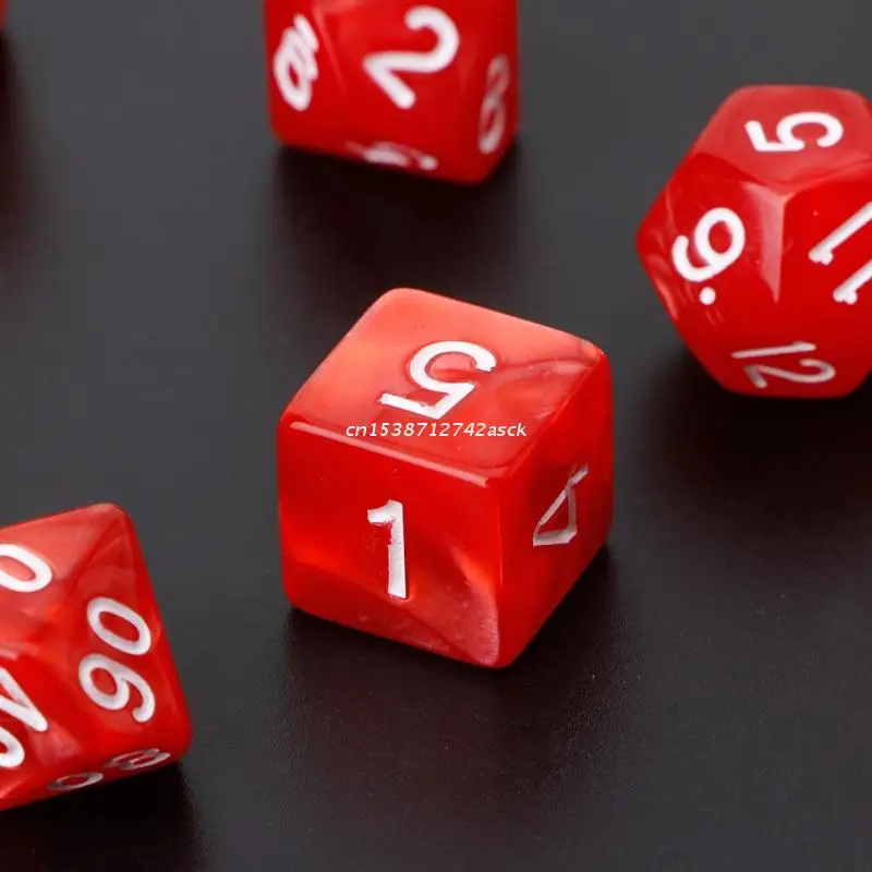 7 шт. многогранные кости белые цифры для Dragon Pathfinder D20 D12 2xD10 D8 D6 D4 Прямая поставка |