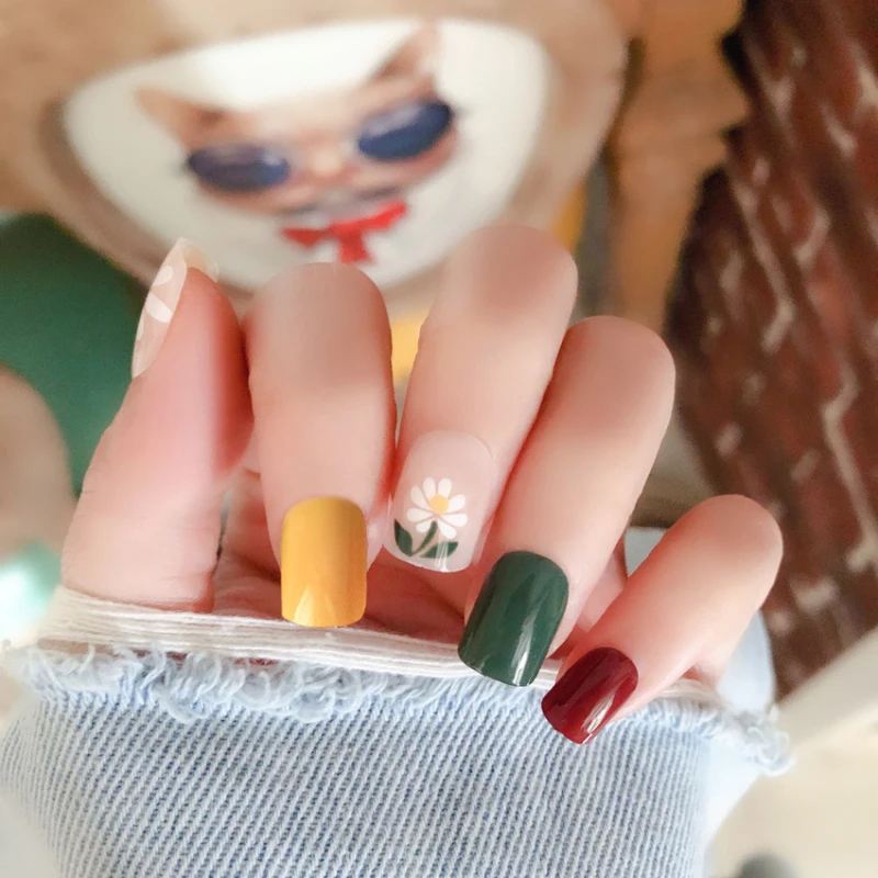 24 ПК с изображением Дейзи акриловые Полное покрытие Пресс на поддельные