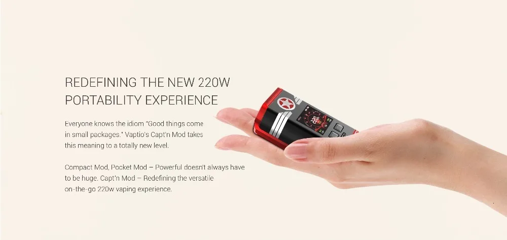 Подарочный Танк Polar Vape 220 Вт коробка мод Vaptio CAPT'N мод для электронных сигарет VW/TC/Smart/CCW/CCT/Bypass мод испаритель