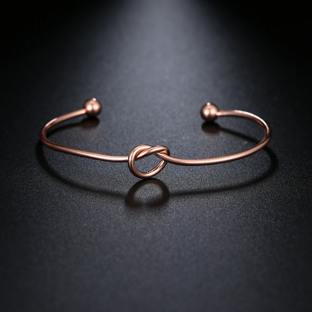 

FNIO Vintage Simple Knotted Opening Bracelets Bangles For Women Adjustable Fashion Wedding Jewelry