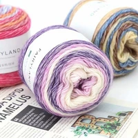 100g rainbow color hand woven cotton yarn soft crochet thick yarn for hand knitting warm sweater sofa cushion scarf diy