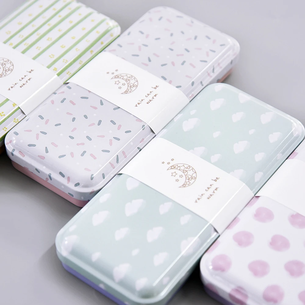 Интересный мультяшный Железный жестяной чехол большие канцелярские