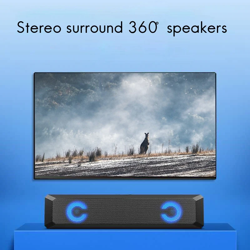 Портативный Bluetooth динамик USB Сабвуфер басовая полоса RGB громкий 1 3 м для