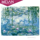 2020 Meian Цветочная вышивка Алмазная мозаика Клода монета Водяные лилии Вышивка мозаичный узор настенные художественные алмазные картины