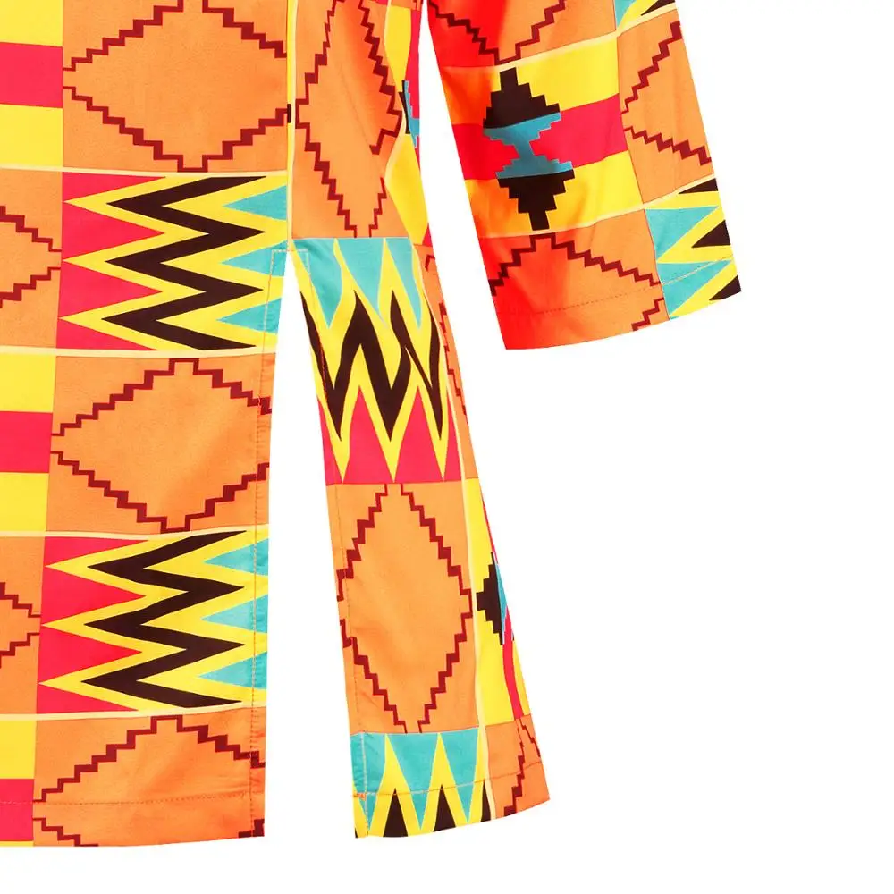 

Women dashiki tops asymmetry design three quarter sleeve split shirts African party/wedding wear for ladies drop shipping