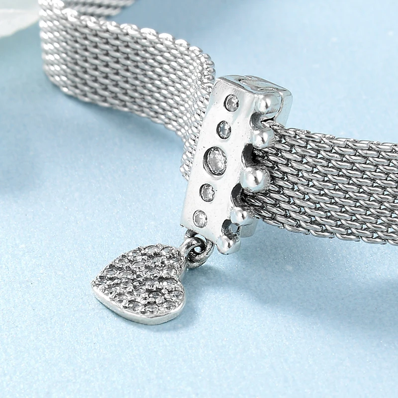 925 стерлингового серебра принцессы корона с серьги прозрачный CZ Сердце клип