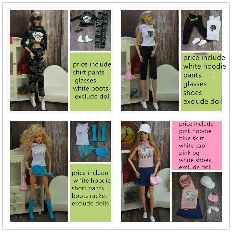 Кукольные шляпы принцессы комплект одежды очки обувь кепки спортивная одежда