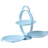 2 tier tiered tray serving trays for parties folding plastic tray for snacks fruit tray eating in the bed holiday decoration