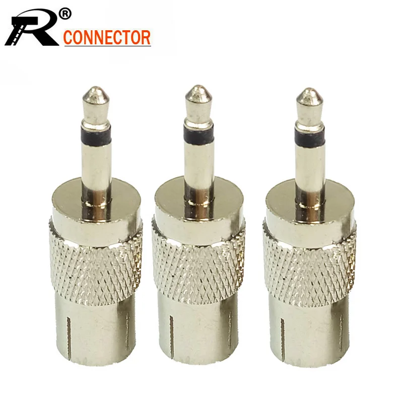

100pcs/lot 1/8" 3.5mm Mono Plug to TV Jack Socket Metal Nickel Plated Audio Connector 3.5 Male Plug to TV Female Adapter