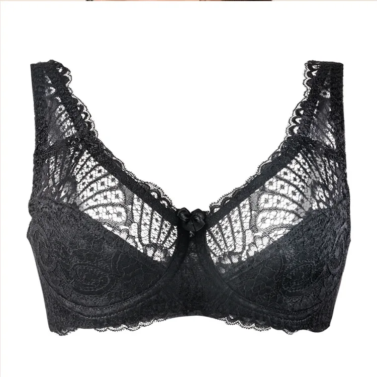 Thin Cup Bras for Women Adjusted-straps Underwire Bra Sexy Underwear Lace Bralette Lingerie Top Plus Size EUR 34 36 38 40 C D
