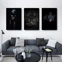 modern animal wall art black poster black panther print canvas painting home decoration living room bedroom prints and murals