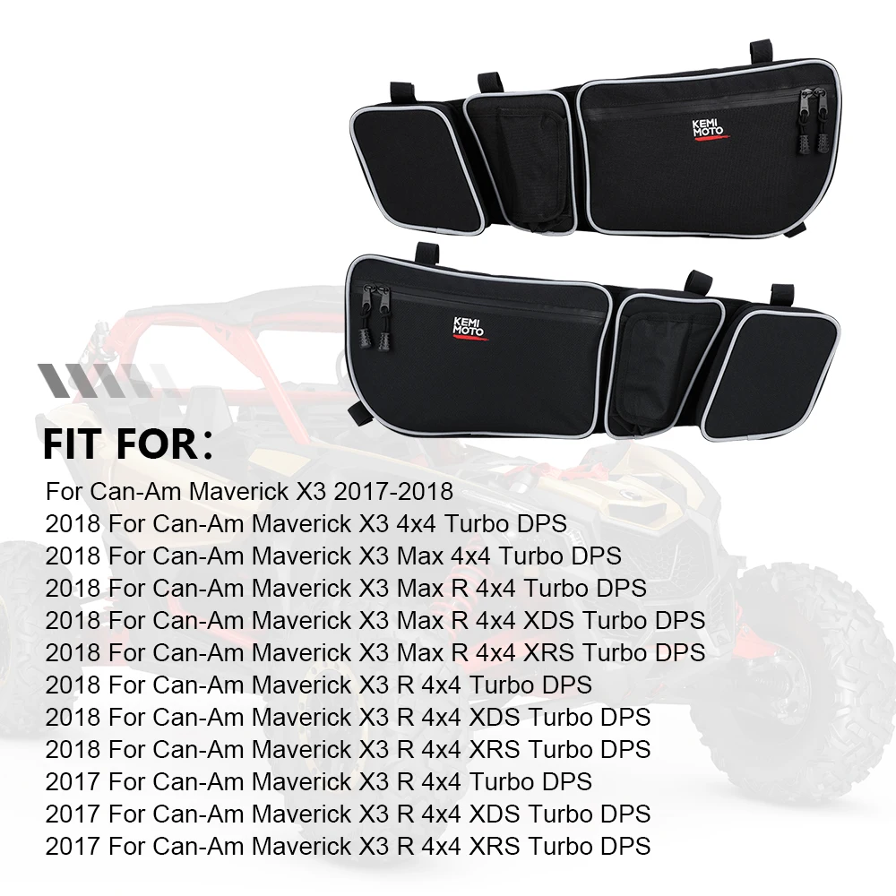 KEMiMOTO UTV дверные сумки пассажирская и водительская сторона сумка для хранения наколенник для Can Am Maverick X3 Max R Turbo DPS 4x4