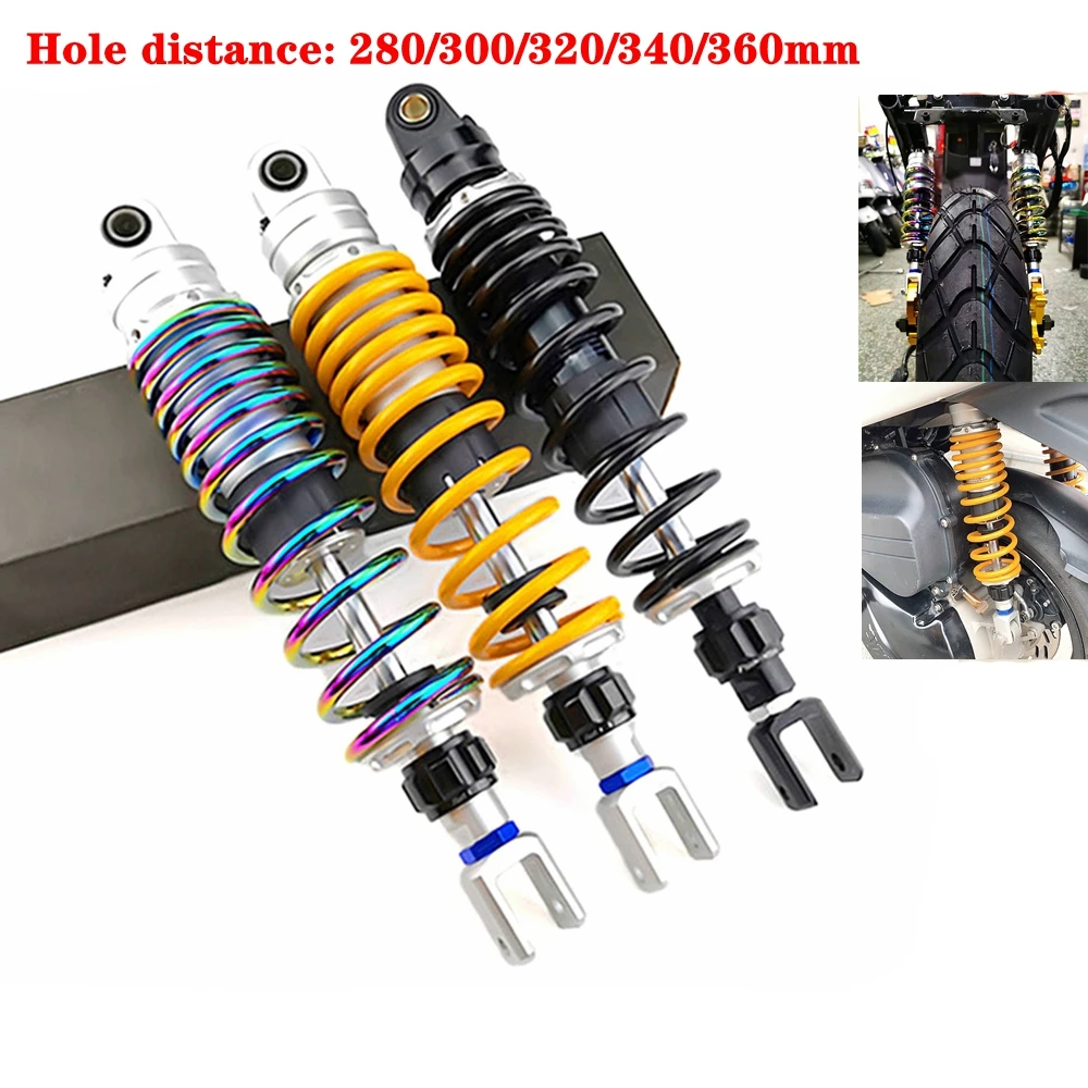 1pcs Universal 280 to 360mm Motorcycle Damping Adjust Air Rear Shock Absorber For Honda Yamaha Kawasaki Suzuki Ducati Benelli