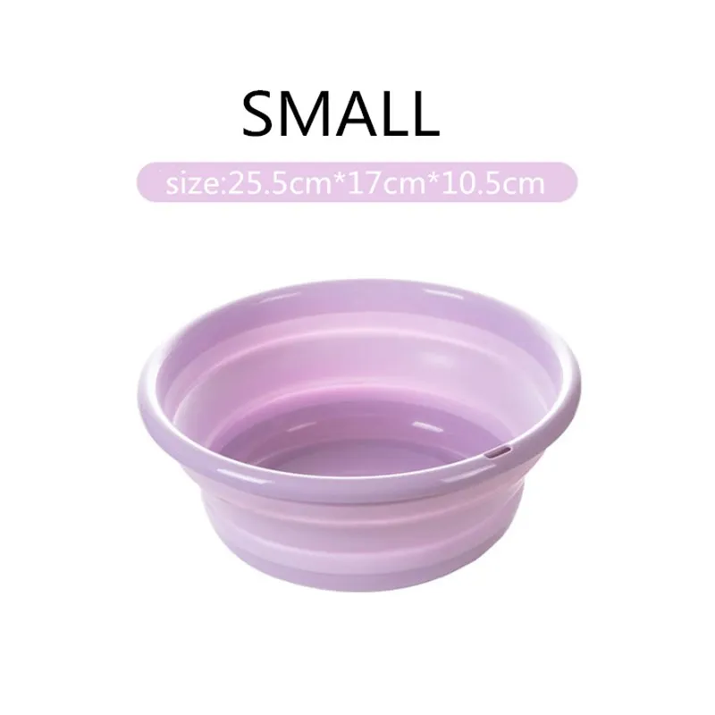 small purple Портативный складной ведро умывальник для кемпинга водонепроницаемый складной бассейн силиконовый умывальник складной рыболовное ведро для мойки автомобилей чистящие средства - Цвет: small purple