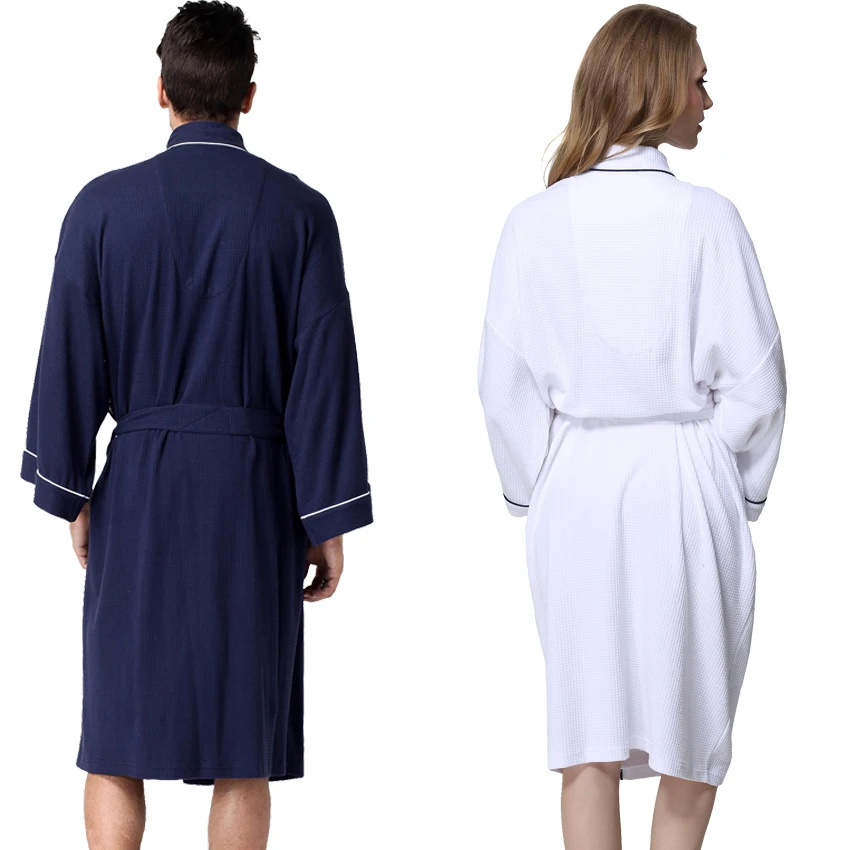 Короткие халаты для мужчин женщин вафельный абсорбирующий махровый банный халат