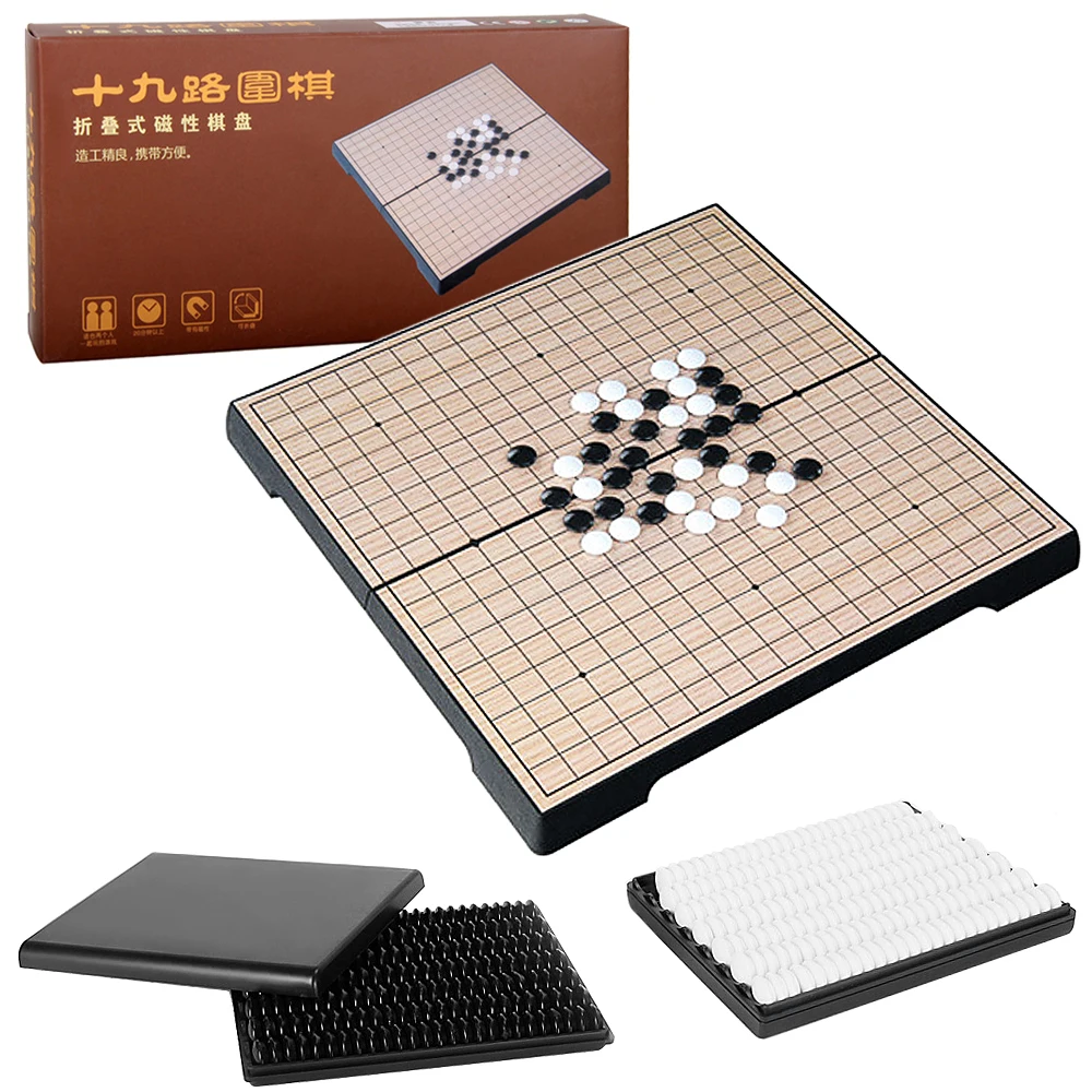

Folding Portable Magnetic Go Chess Games Set 19x19 Board Table Game Set Travel Lightweight Weiqi Chinese Chess Parent-Child Toy