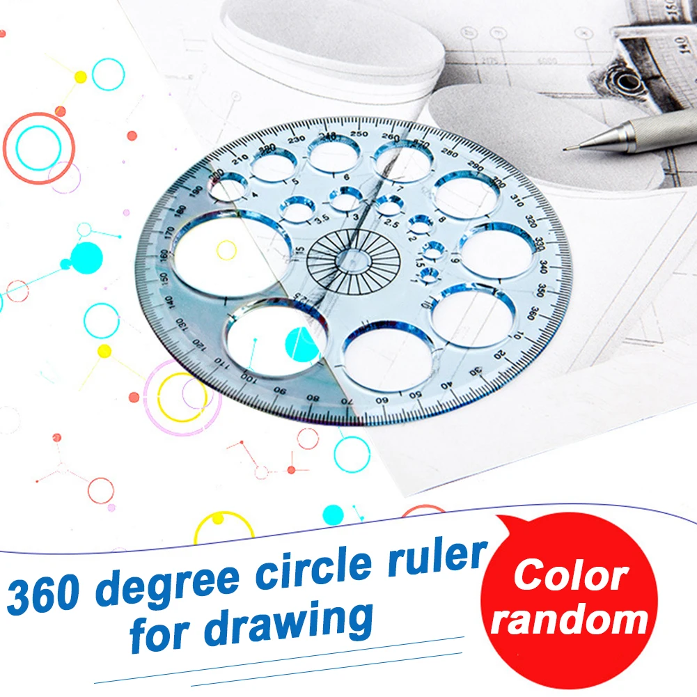 

Drafting Supplies Drawing Tool For Students Round Ruler Template 360 Degree Office Portable Patchwork Geometry School