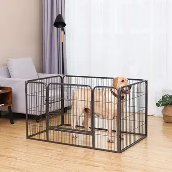 Double Lock Door Pet Playpen Iron Fence Puppy Kennel House Exercise Training Puppy Kitten Space Dogs Supplies Pet Products New