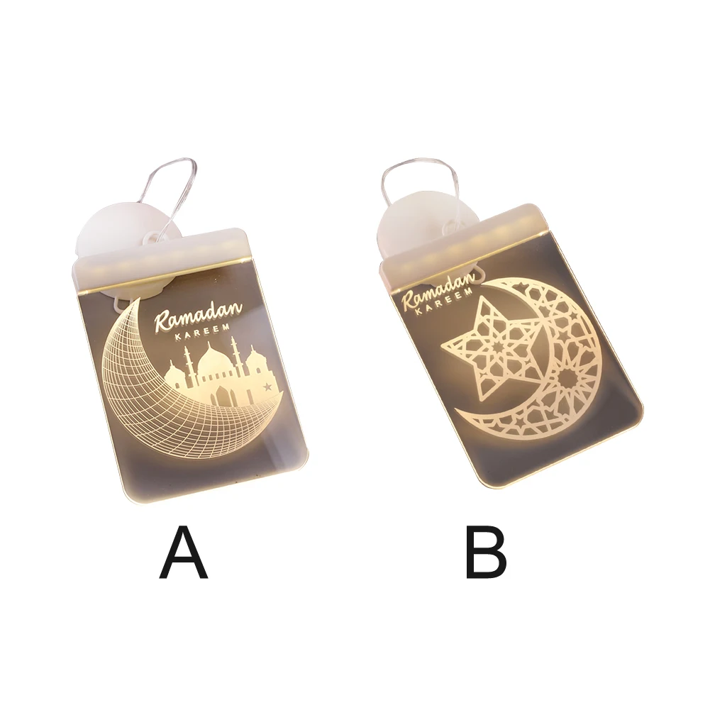 

Eid Mubarak Led Light Festival Star Gift Moon Muslim Islamic Hanging Lamp Adhesive Ramadan Decoration Nightlight Bedroom