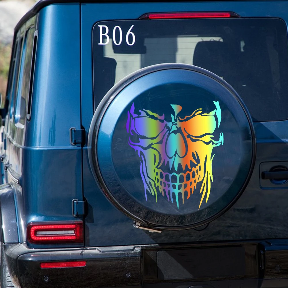 1Pcs Skull Decal Horrific Skeleton Vinyl Car Hood Window Stickers Vehicle Styling Removable Waterproof Sticker Reflective | Автомобили и