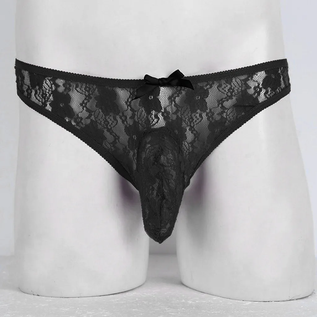 Сексуальное нижнее белье мужские трусы кружевное Мужское ажурные стринги для