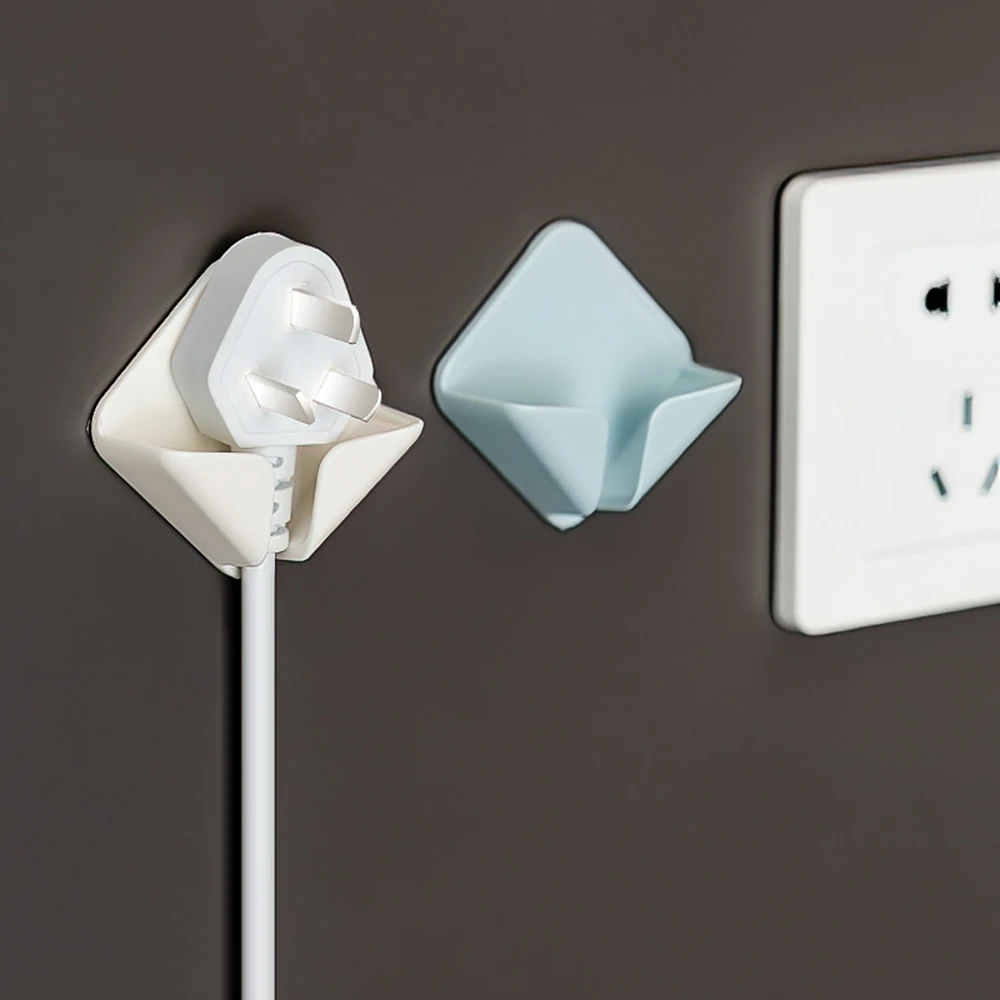 

2 Pcs Wall Storage Hook Power Plug Socket Holder Home Wire Plugs Adhesive Hanger Home Office Storage Racks Bathroom Key Holder
