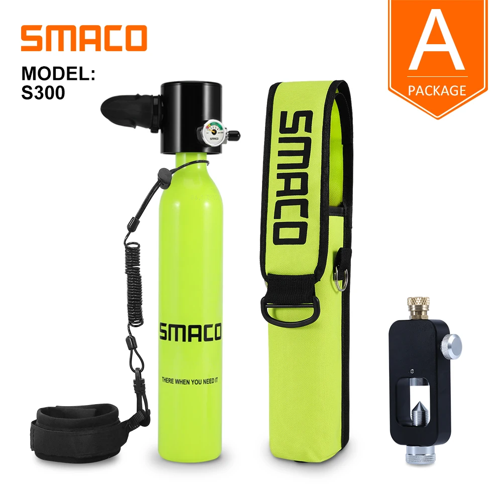 

SMACO S300 оборудование для подводного плавания, мини-цилиндр для подводного плавания, кислородный резервуар для подводного плавания