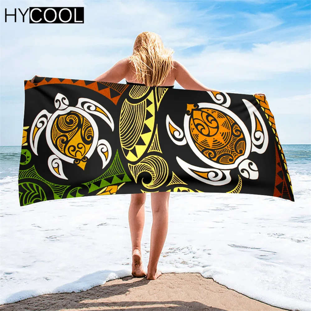 

Beach Towel Women Robes Bath Wearable Towel Hawaiian Honu Sea Turtle Swirl Polynesian Printed Absorbent Face Hair Towels