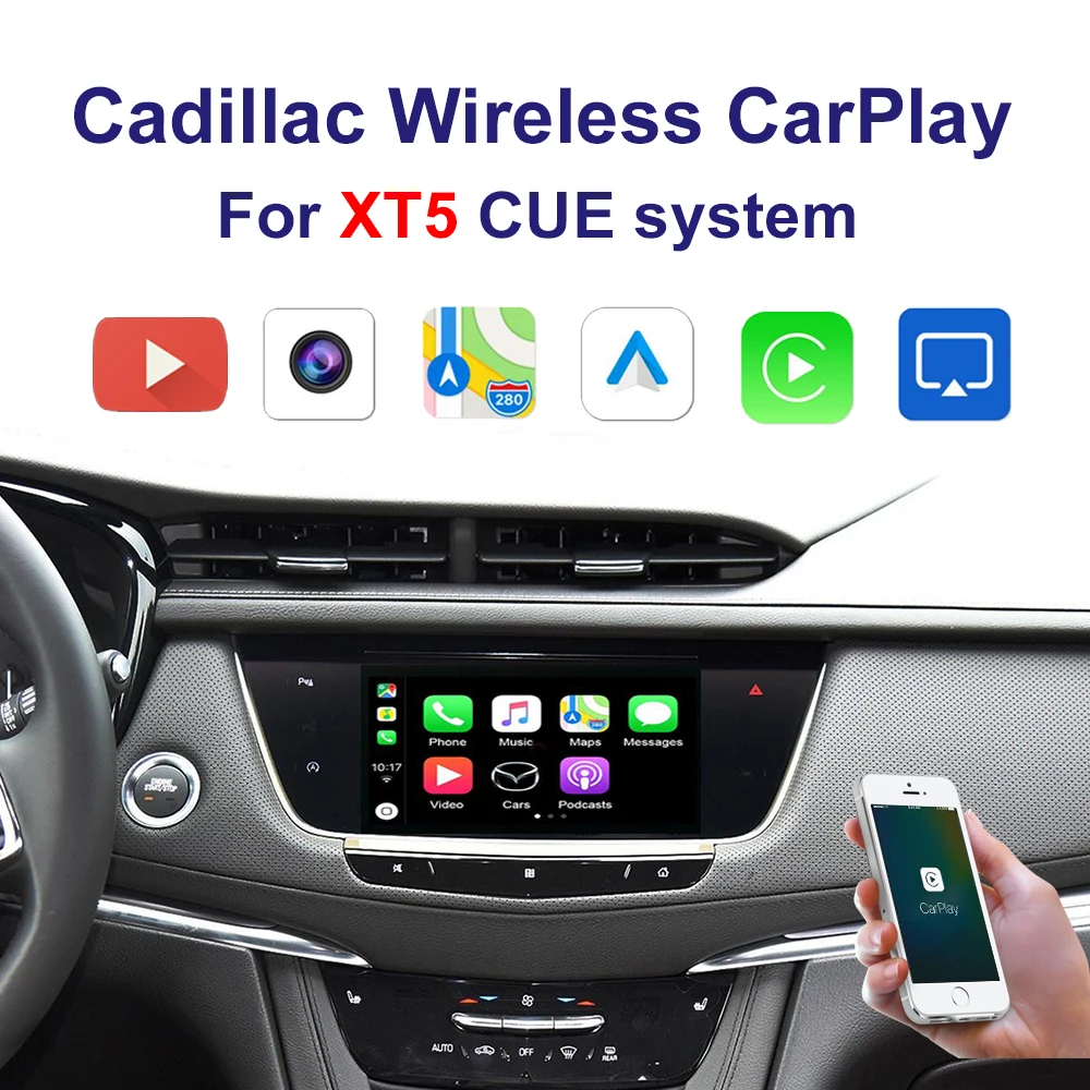 

Wrieless Car Carplay interface support Iphone Android Auto Youtube video For 2014-2020 Cadillac XT5