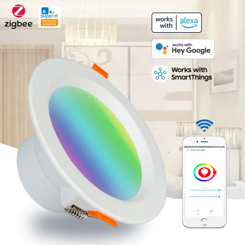 

EWeLink Zigbee 3.0 Led Smart Downlight RGBCW 5W 7W 9W Recessed Ceiling Dimming Light Voice Control Work With Alexa Google Home