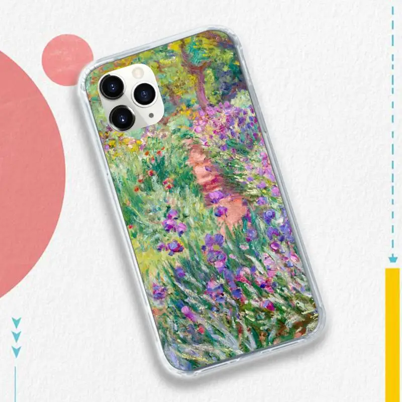 

Monet Garden Lotus Oil painting vintage Phone Case for iPhone 11 12 pro XS MAX 8 7 6 6S Plus X 5S SE 2020 XR