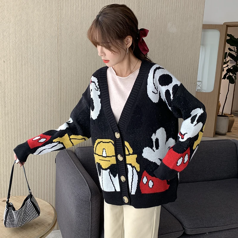 

Autumn female new tide han edition loose cardigan sweater coat languid is lazy in the early autumn sweater coat outside the wind