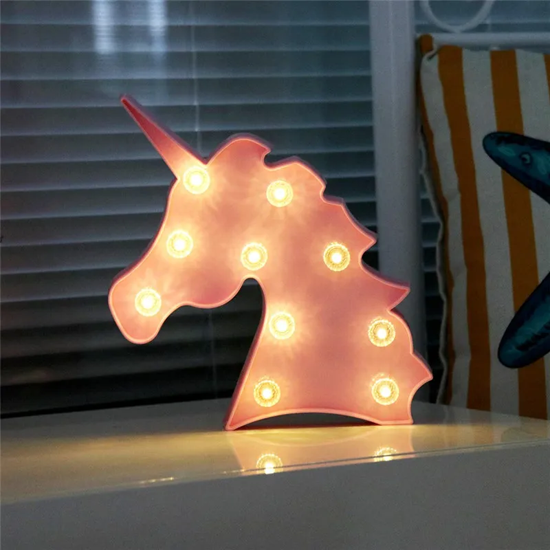 Розовый 3D единорог светодиодный ночник Unicornio вечерние настольные лампы настольный ночник Luminaria детские игрушки на день рождения Рождественский подарок декор