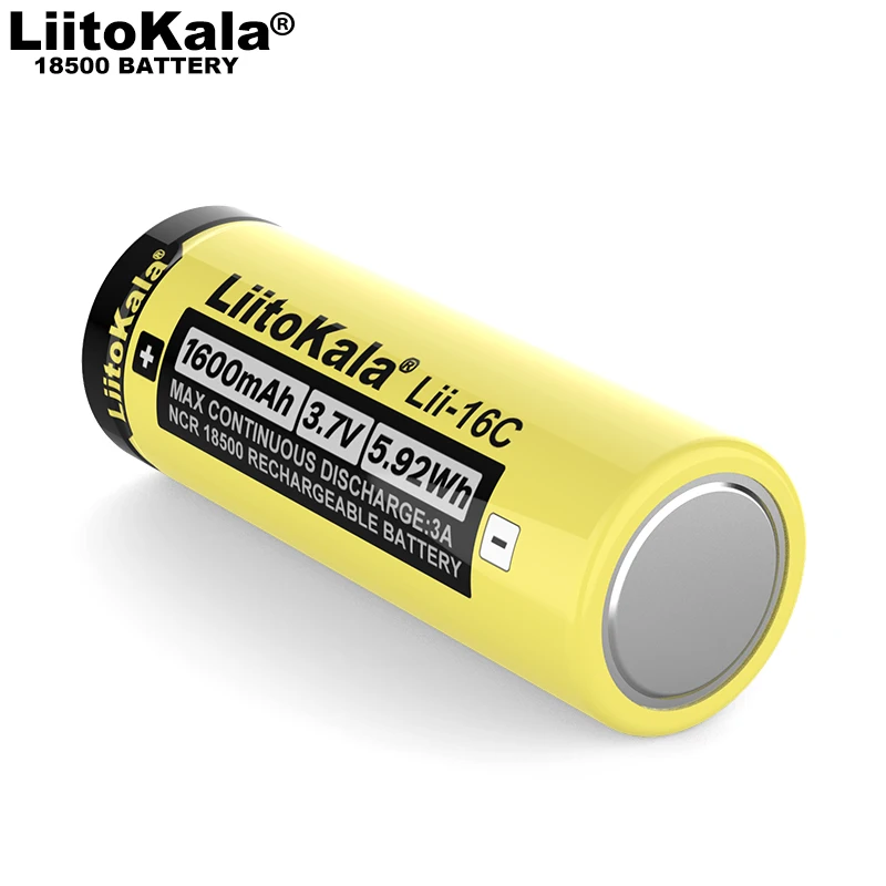 

2020 LiitoKala Lii-16C 18500 1600mAh 3.7 V rechargeable battery Recarregavel lithium ion battery for LED flashlight