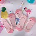 Носки женские с рисунком фламинго, хлопок, низкие, милые, с рисунком