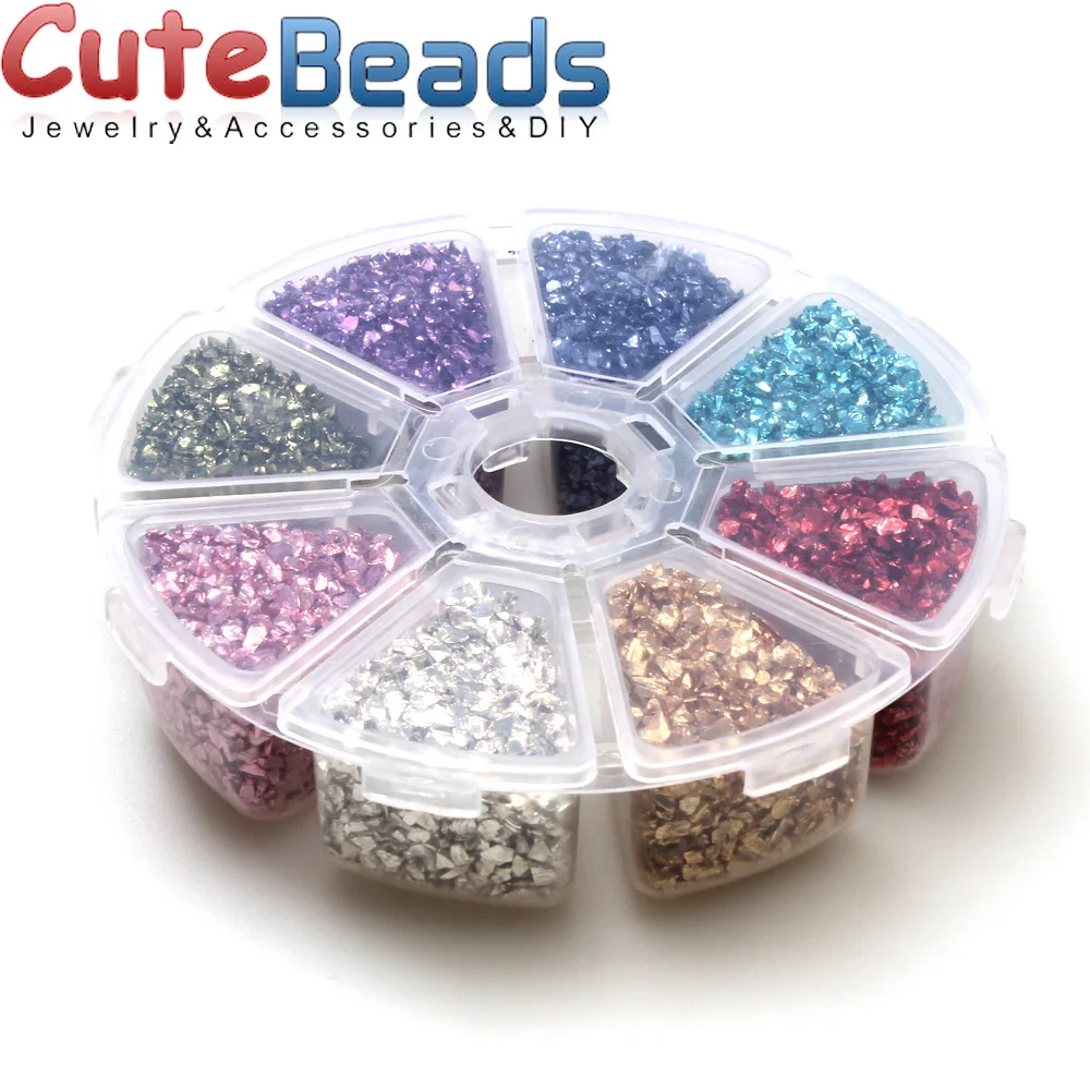 Новинка 8 цветов 1 комплект украшение для ногтей битое стекло декоративный камень