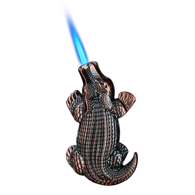 Funny Crocodile Metal Gas Lighters Jet Torch Turbo Lighter Butane Flame 1300C Gadgets for Men Smoking Accessories | Дом и сад