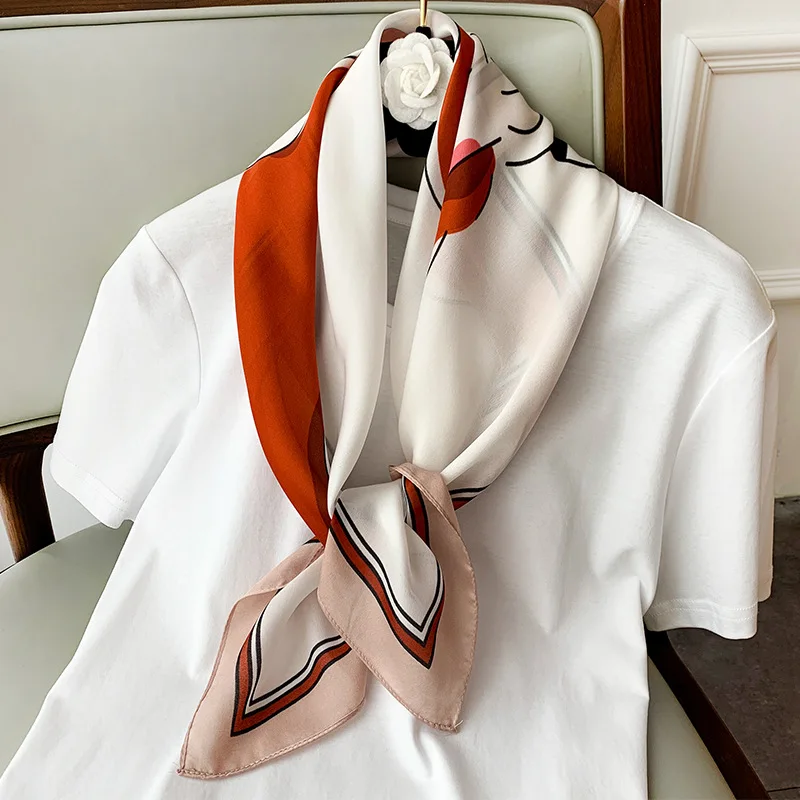 

Small Square Scarf Women's New Printed Imitation Silk Clothing Decoration Scarf Literary And Artistic Hundred Small Scarf 288