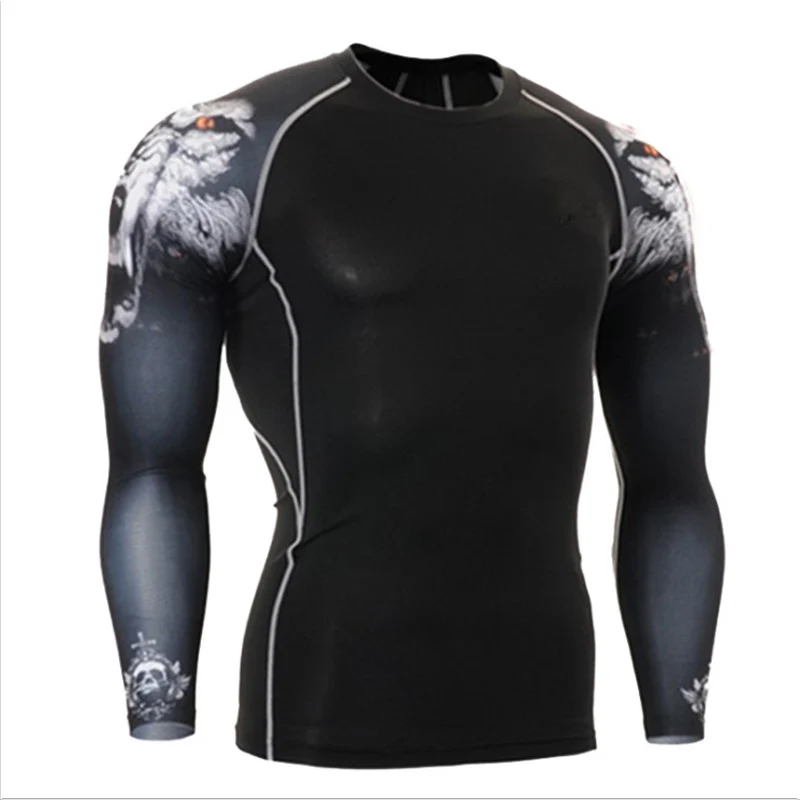 Men's Underwear Long-sleeved T-shirt Warm Top Compression Shirt Thermal Knitwear Quick drying MMA Rashgard Male Thermal Shirt