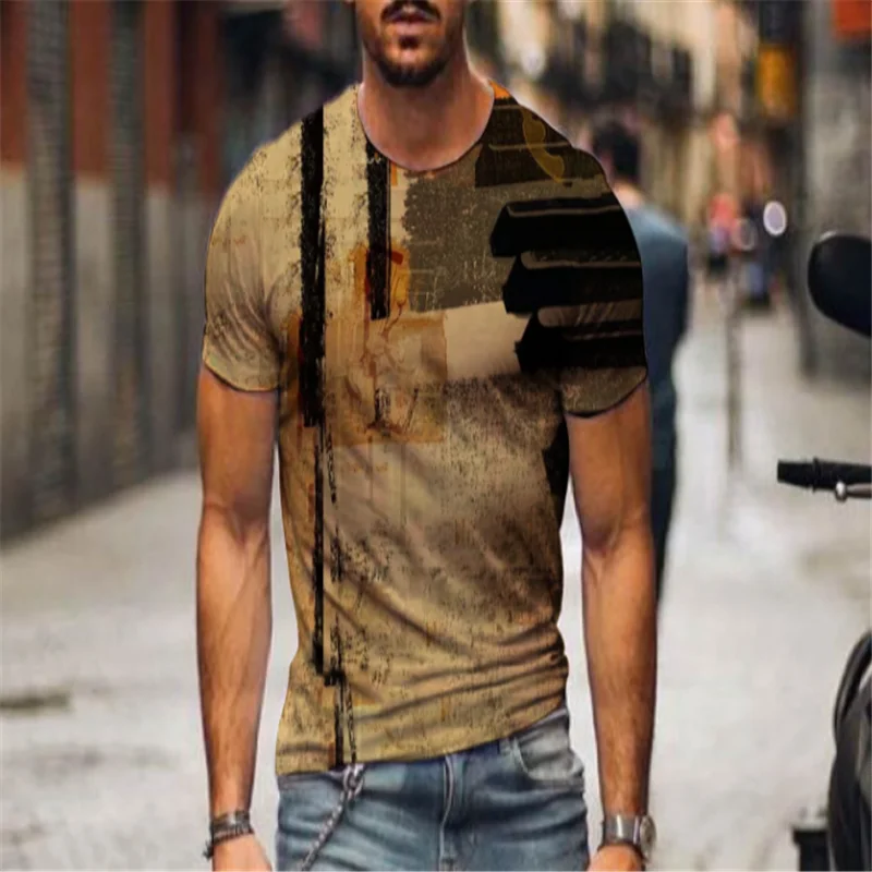 

3D Printing Personalized Fashion Geometric T-shirt Fashion Street Style Men's Summer Short Sleeve Top T-shirt