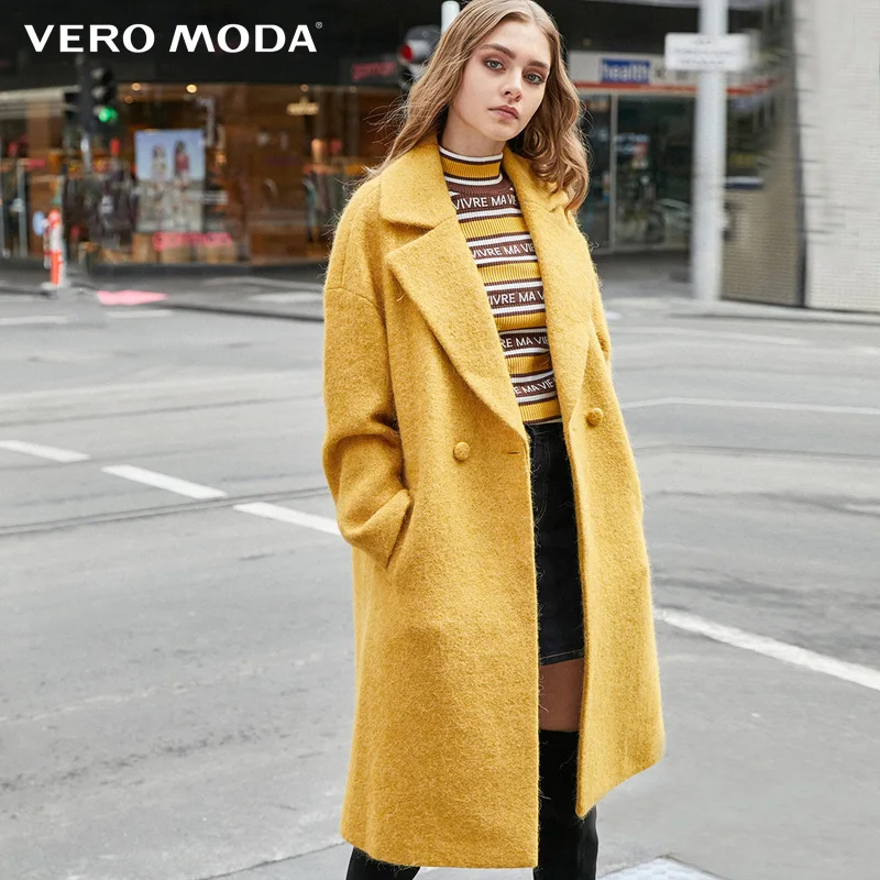 Vero Moda женское длинное шерстяное зимнее пальто из шерсти альпаки куртка |