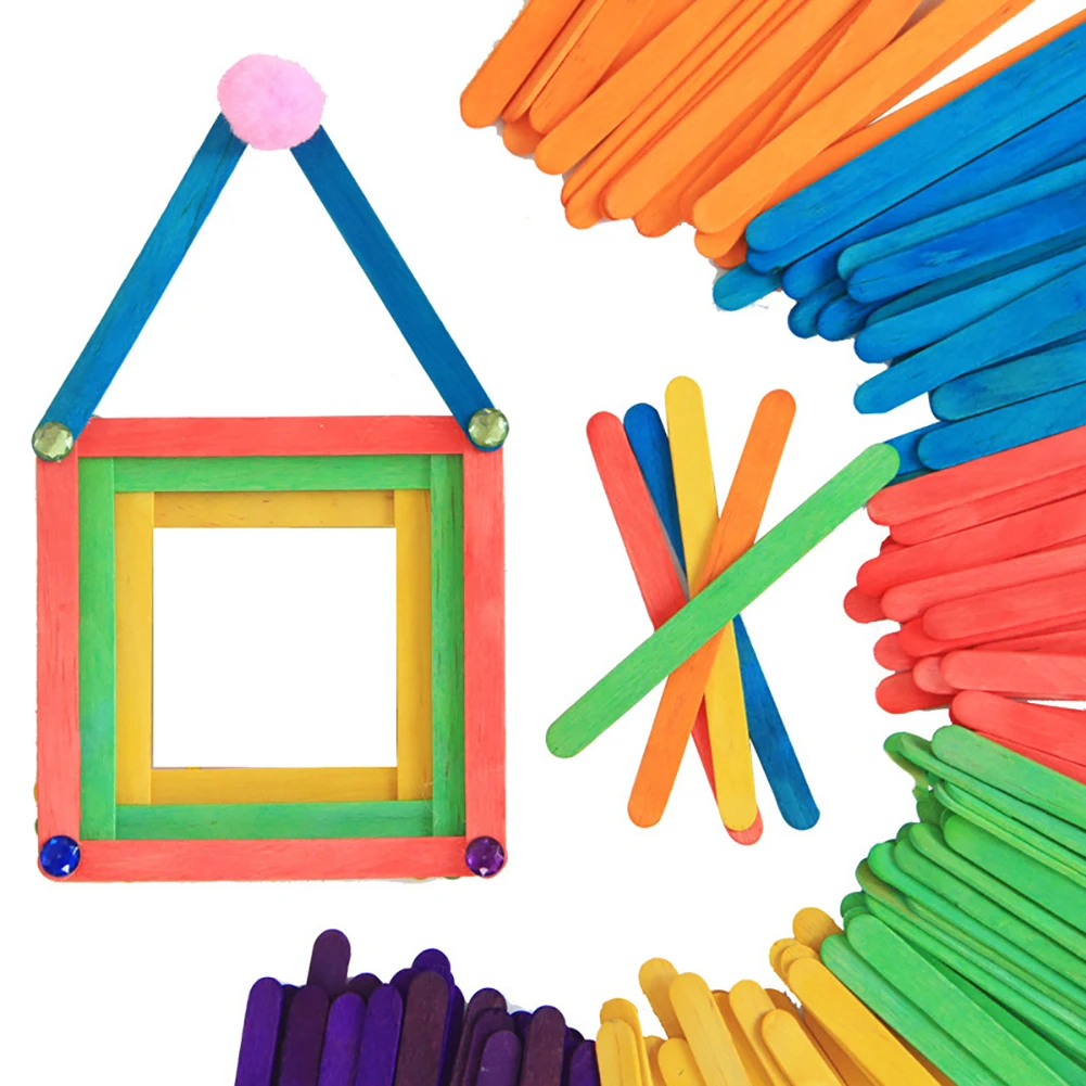 50 шт. деревянные мороженое пилообразный палочки поделки своими руками товары для