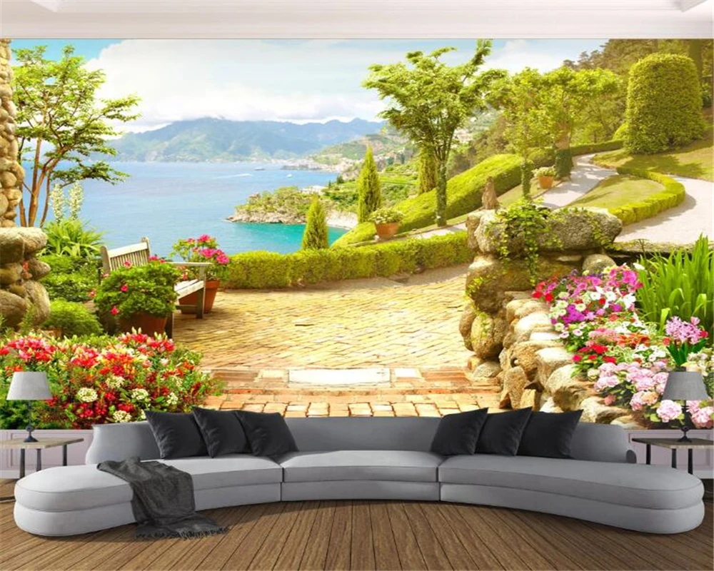 Обои на заказ для сада с видом озеро картина маслом фон украшения дома гостиной