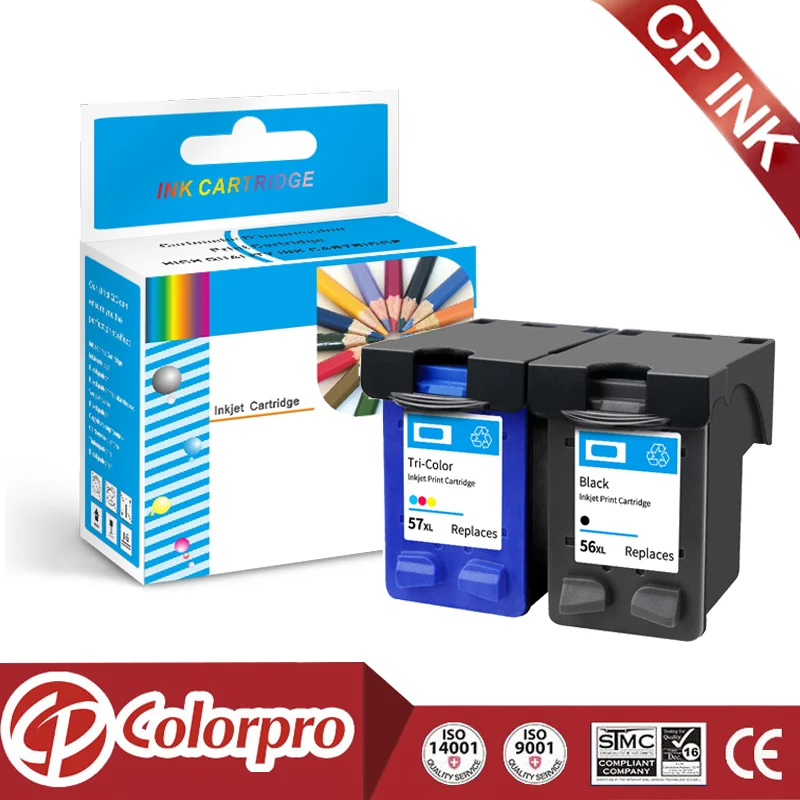 

Colorpro 56xl 57XL Ink Cartridge Replacement for HP 56 XL 57 XL HP56 HP57 Deskjet 2100 220 450 5510 5550 5552 7150 7350